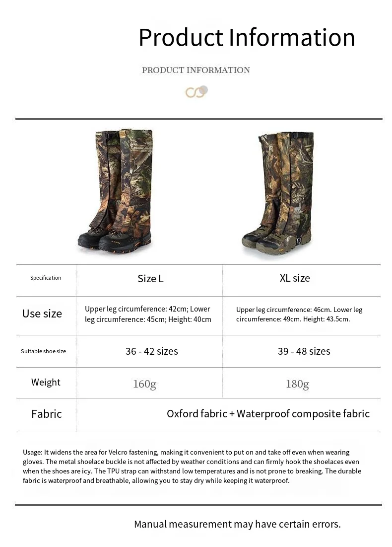 Cubiertas camuflaje para pies y piernas