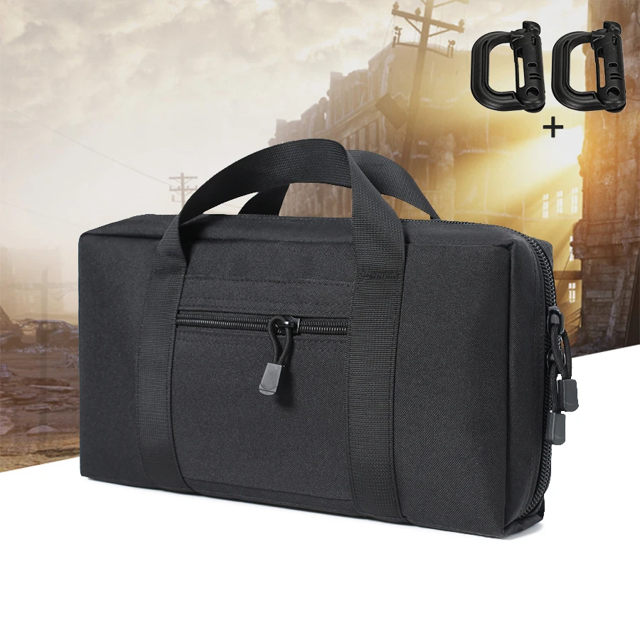 Bolso táctico multiusos exterior con doble cremallera y asa portátil