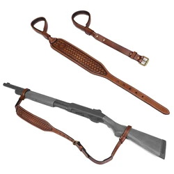 Tourbon Bandolera rifle cuero – Correa táctica regulable vintage