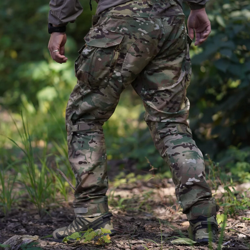 Pantalones tácticos de combate con rodilleras camuflaje carga - imagen 4