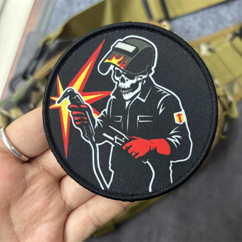 Parche táctico soldador eléctrico impreso con velcro para mochila - imagen 5