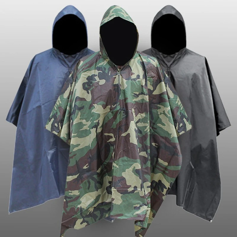 Impermeable táctico poncho camuflaje para senderismo: lluvia y sol - imagen 2