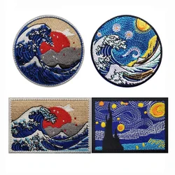 Parche MOLLE Amanecer montaña Ukiyo-e – bordado táctico