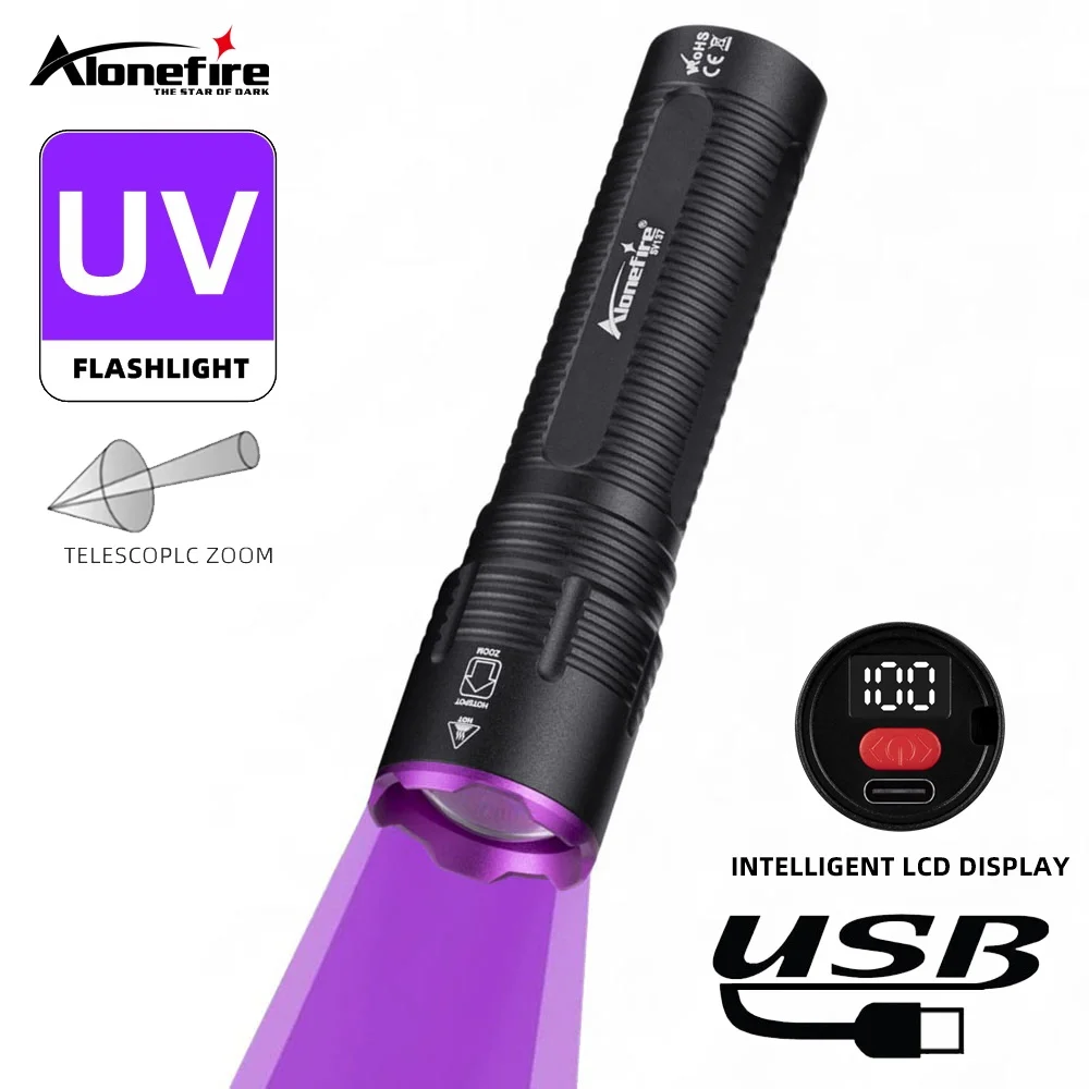 Alonefire Linterna UV de alta potencia para tinta invisible exterior - imagen 3