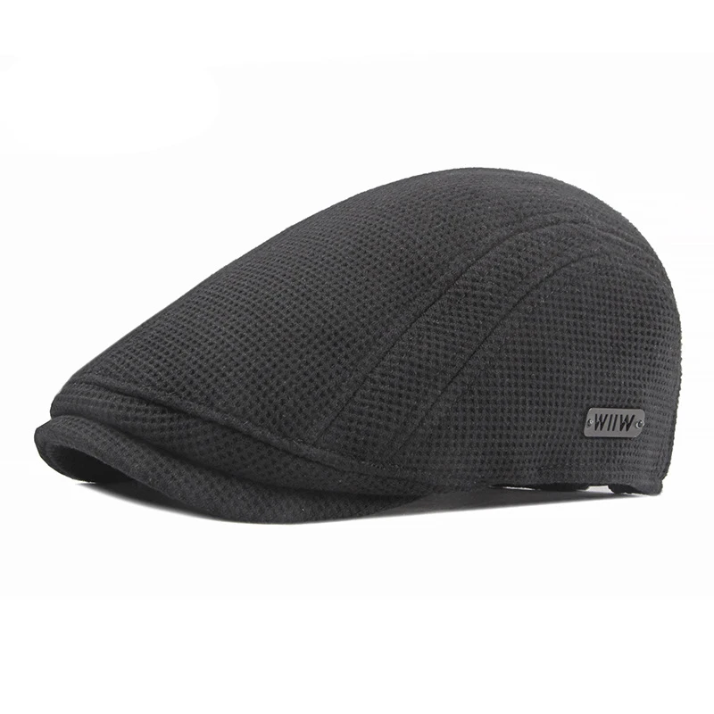 Gorra vendedor de periódicos vintage Gatsby cálida tejido espiga