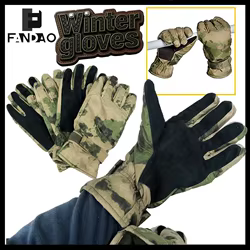 Guantes tácticos airsoft camuflaje ruinas rusas invierno engrosados
