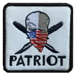 Parche bordado calavera patriota máscara bandera EE. UU. con velcro