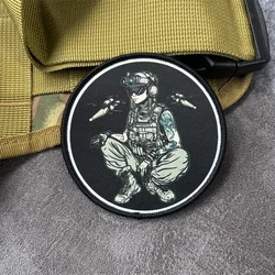Parche táctico militar con insignia de chica para ropa y mochila