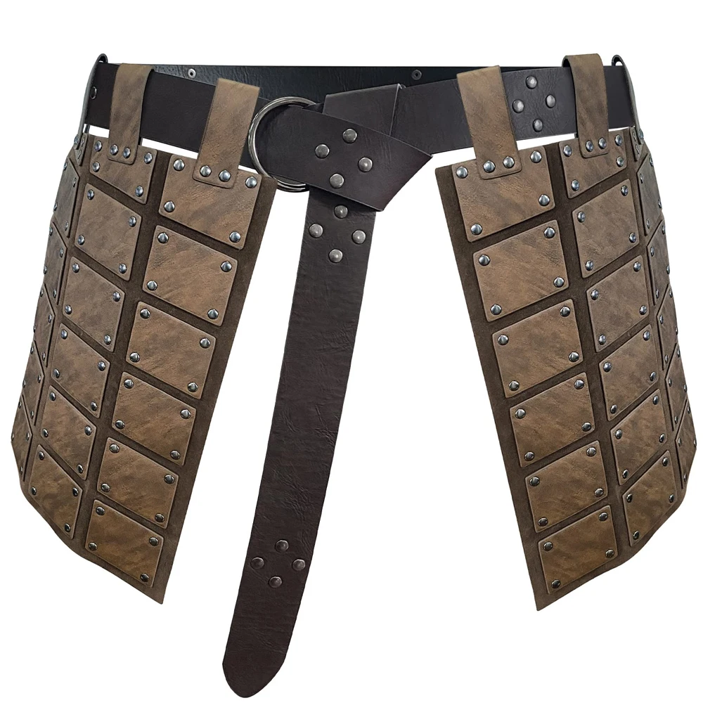 Armadura medieval piel sintética muslo y cintura LARP Viking - imagen 2