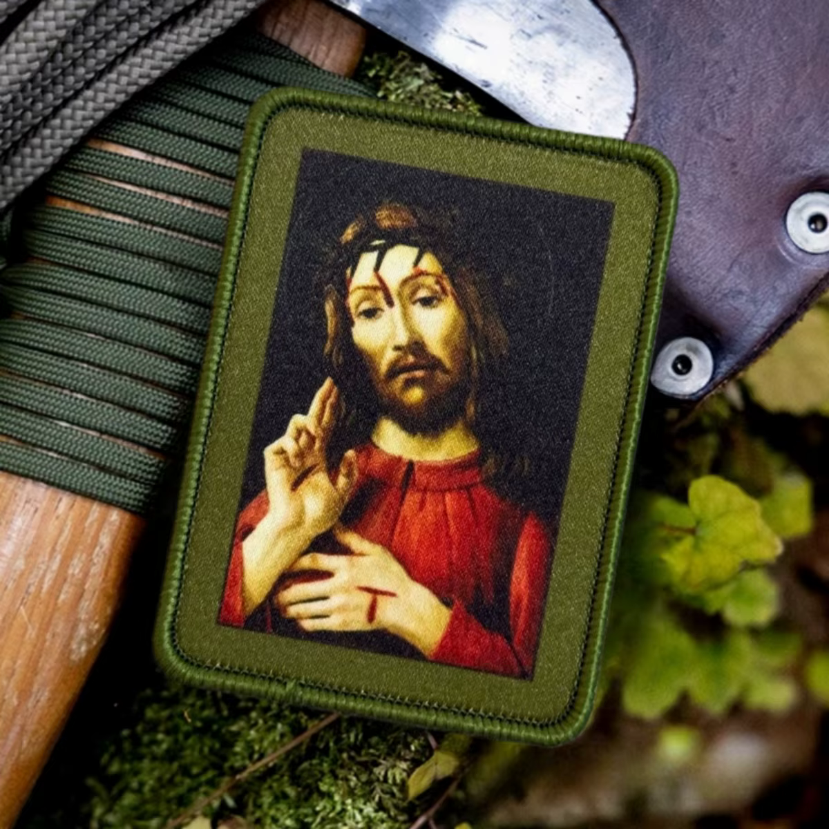 Parche táctico de fe con icono Jesucristo para velcro - imagen 4
