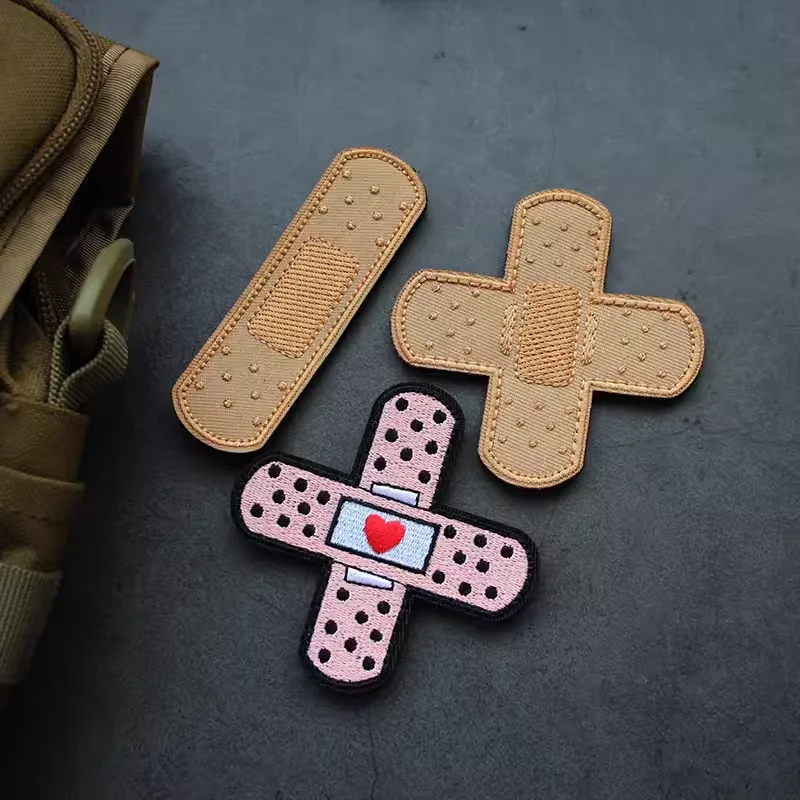 Parche bordado velcro para mochila – Diseño tirita táctico outdoor