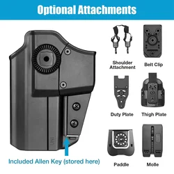 Funda táctica OWB de polímero universal para Glock y compatibles