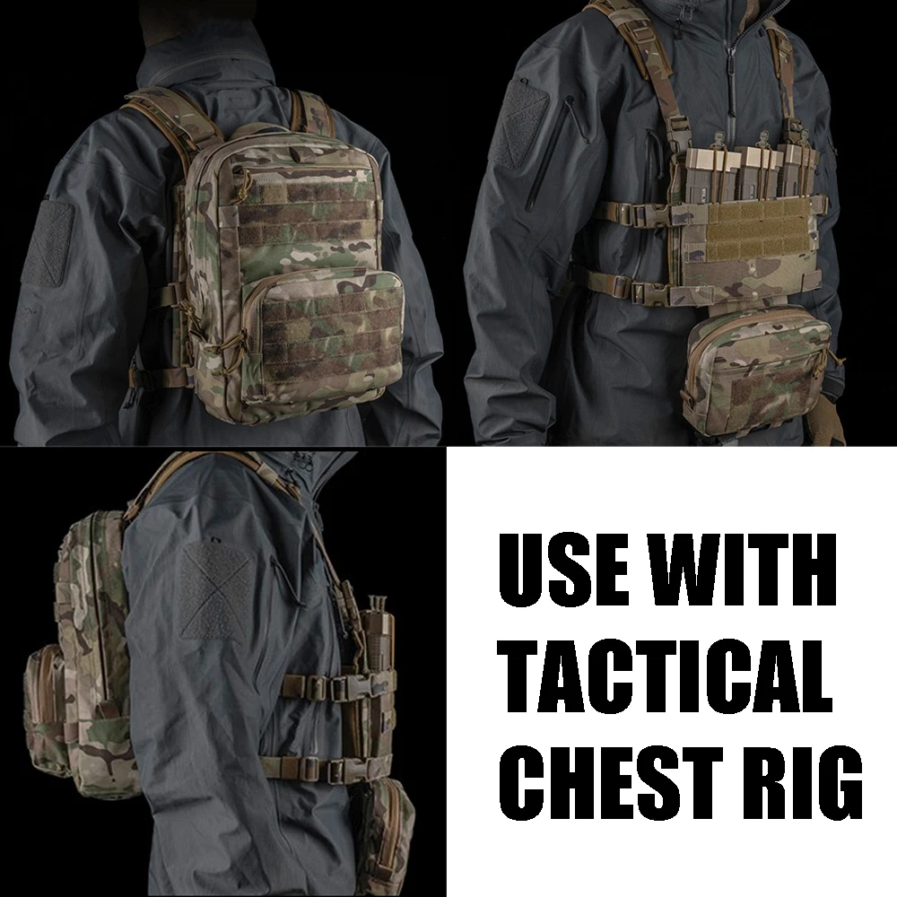 R Mochila táctica de asalto con placas protectoras MOLLE