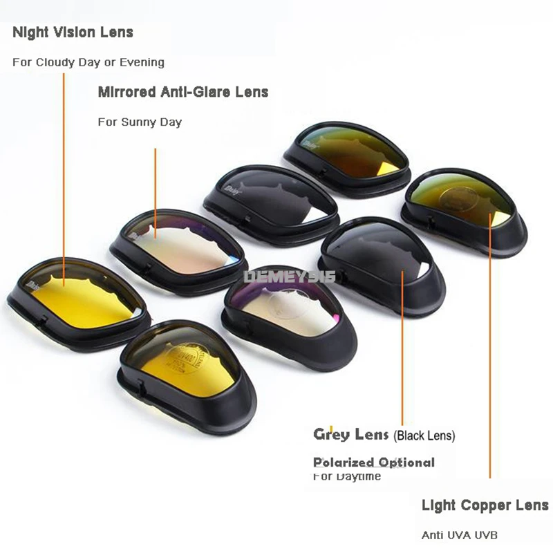 Gafas tácticas polarizadas UV400 para caza, airsoft y tiro - imagen 4