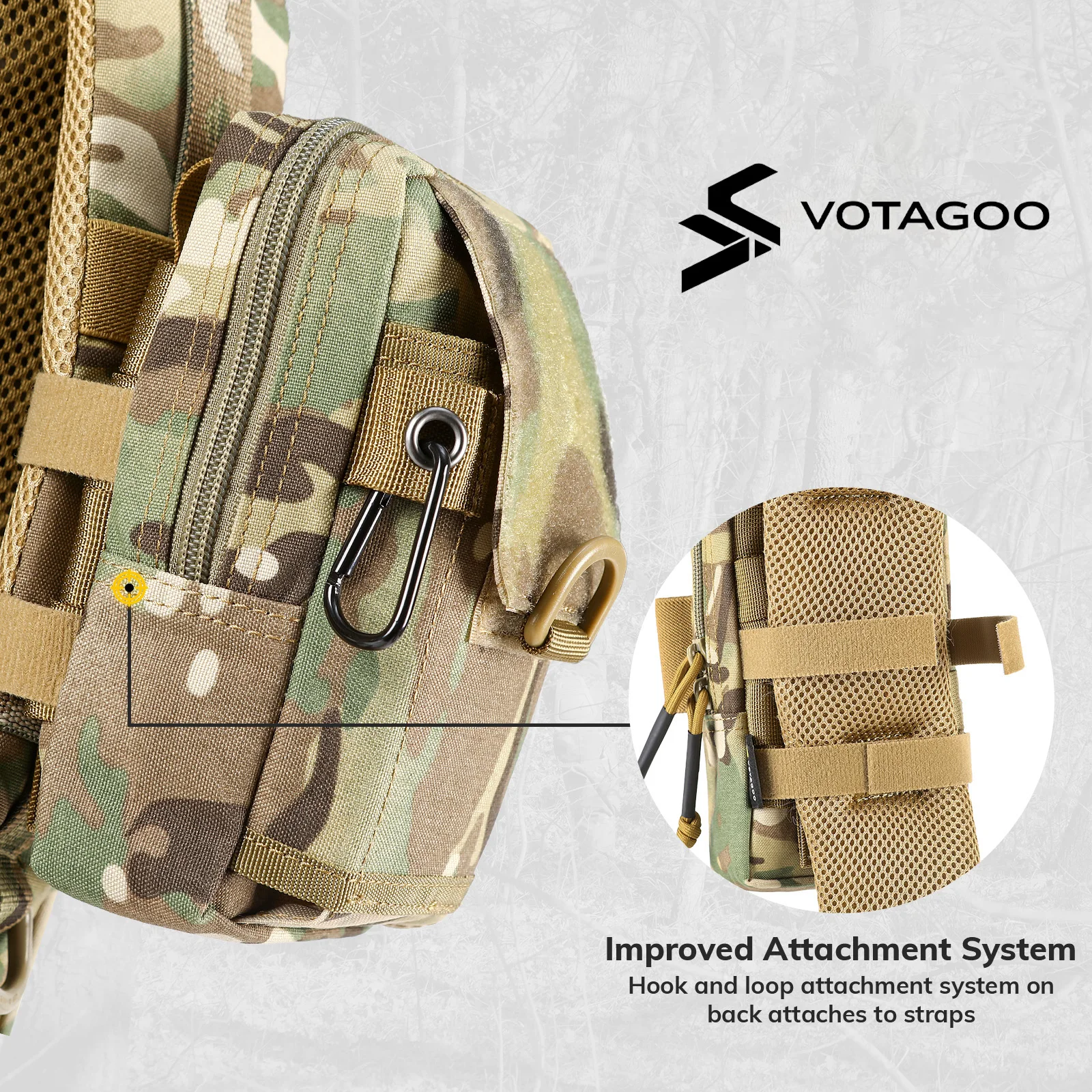 VOTAGOO EDC Bolsa táctica MOLLE con correa de hombro - imagen 4