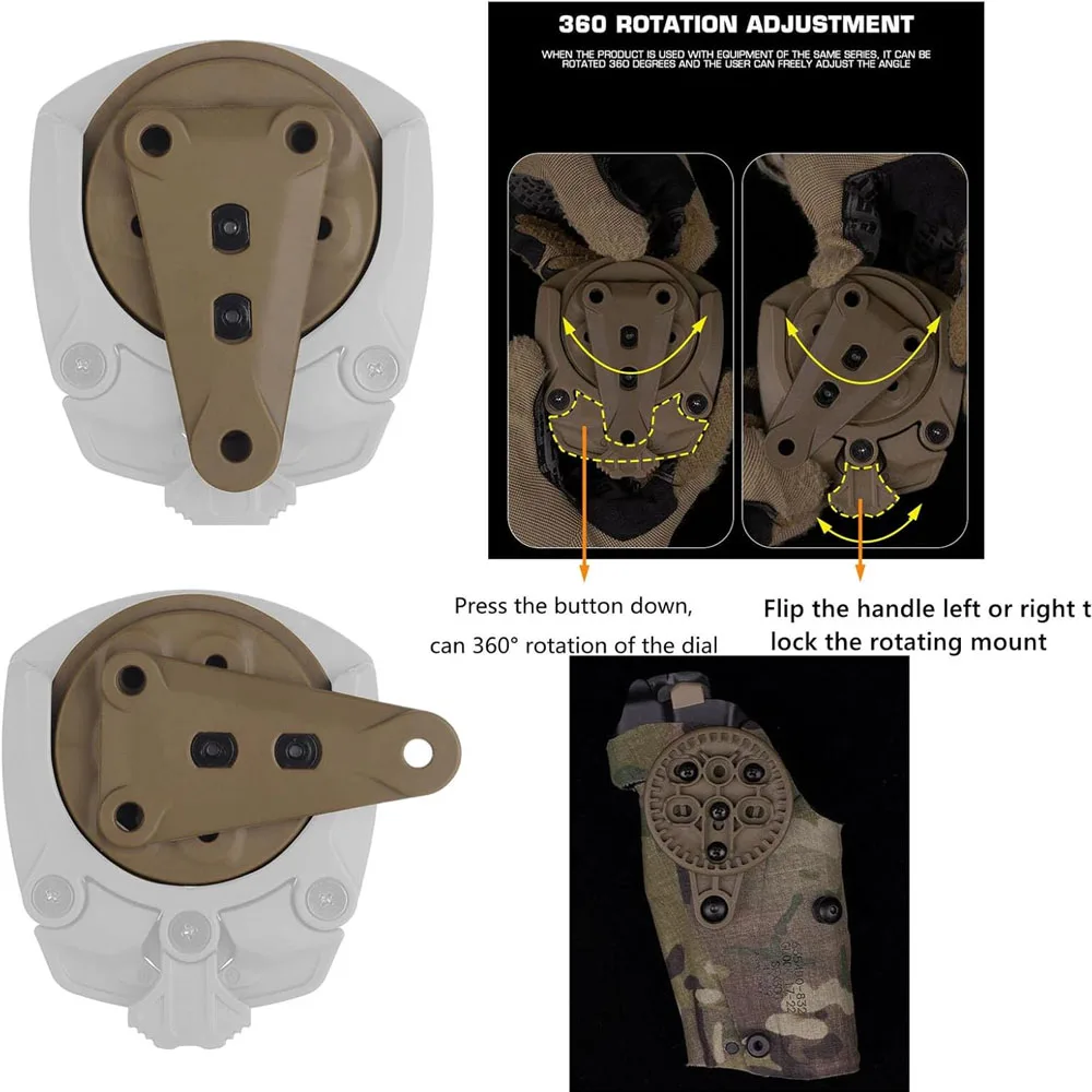 Adaptador plataforma giratoria pierna baja para funda de pistola - imagen 2