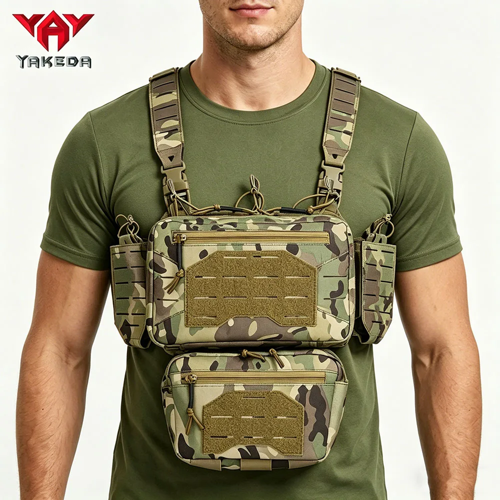 YAKEDA chaleco táctico MOLLE camuflaje con soporte cargadores Airsoft - imagen 4
