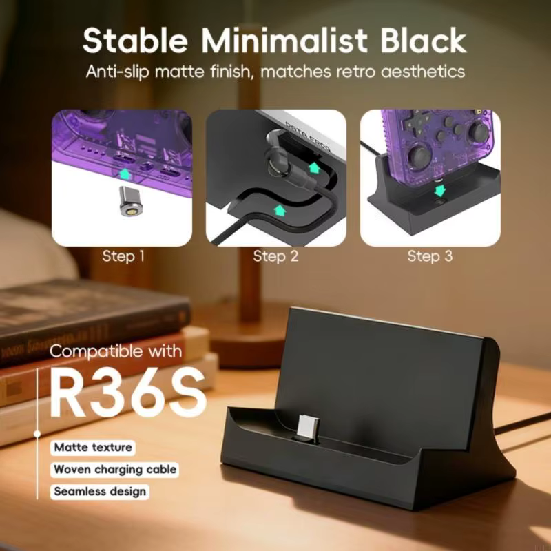 R36S Soporte de carga ABS para consola: protege el puerto y conector - imagen 2