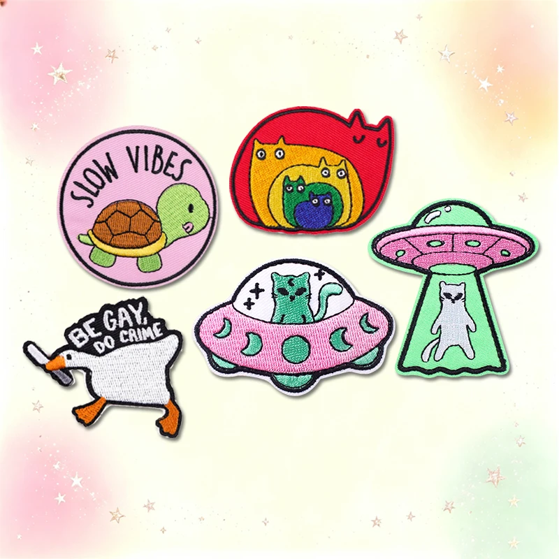Parche bordado termoadhesivo animal dibujos fusible para ropa - imagen 5