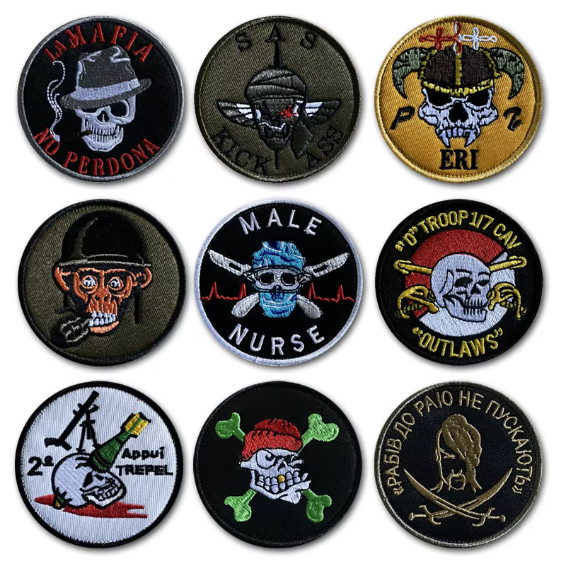 Parche calavera táctico MOLLE – Velcro adhesivo - imagen 2