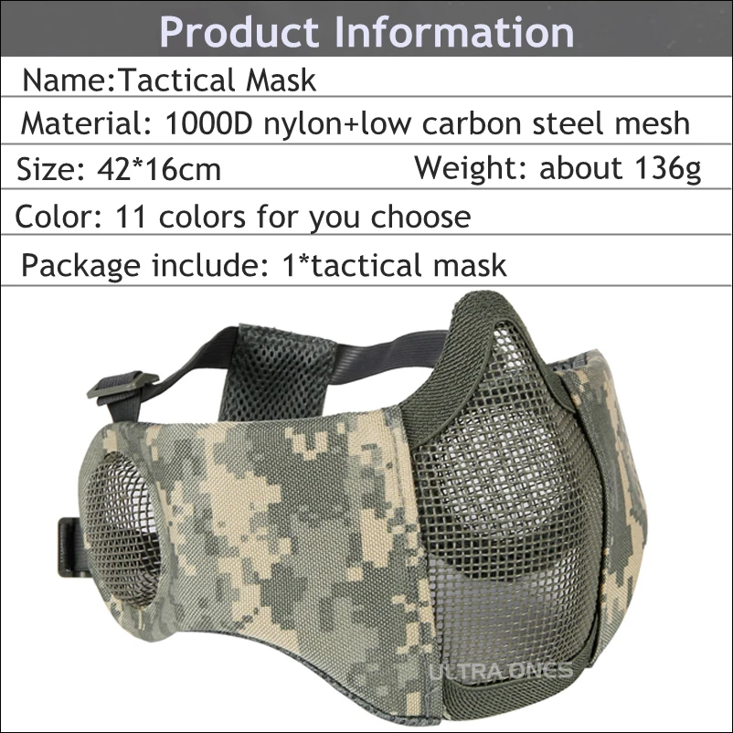 Conjunto de máscara de airsoft y gafas de protección