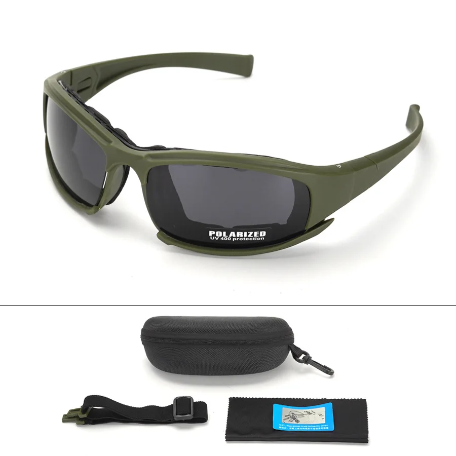Gafas tácticas polarizadas antiviento y antipolvo intercambiables