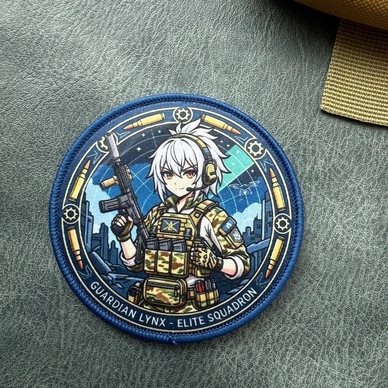 Parche táctico anime para chicas con velcro, mochila exterior