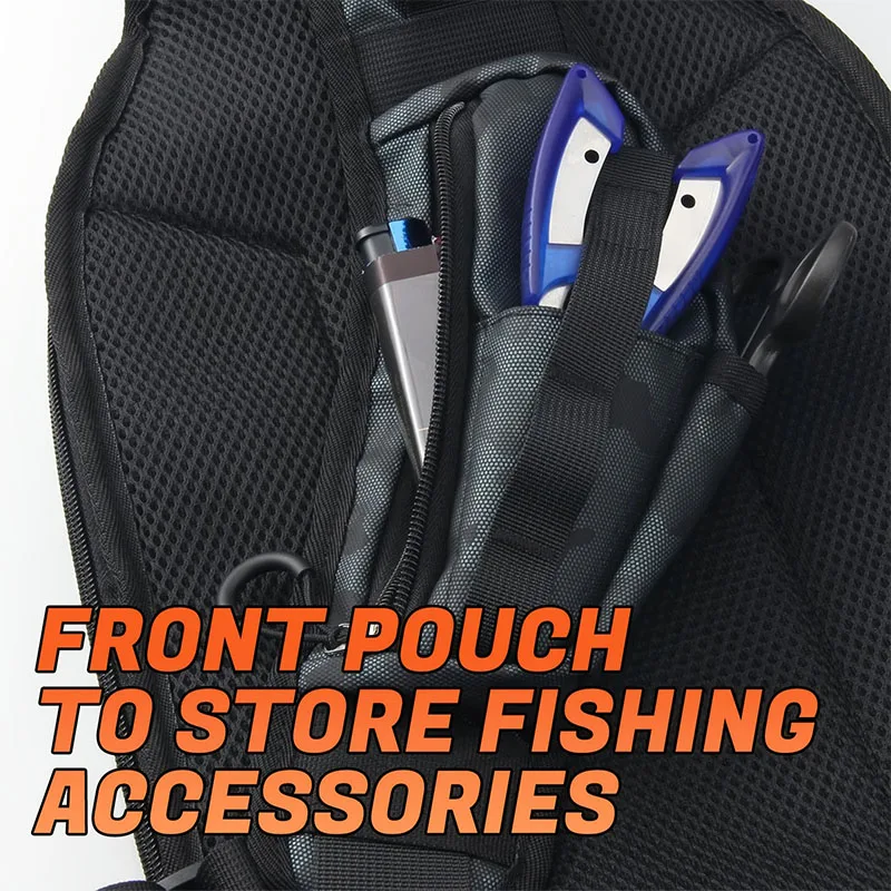 Mochila de pesca de carcasa dura con cremallera, exterior resistente - imagen 2