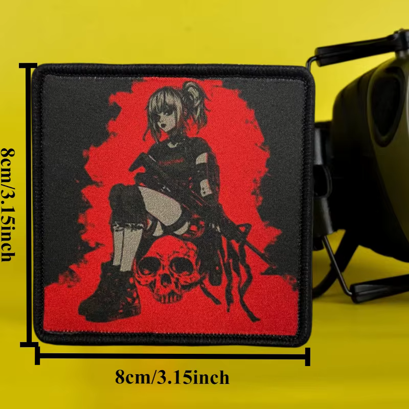 Parche táctico esqueleto military anime – Adhesivo para niña