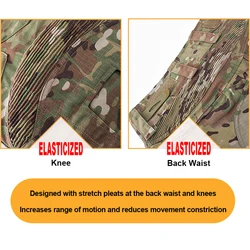 SINAIRSOFT Pantalones tácticos airsoft Multicam G3 con rodilleras