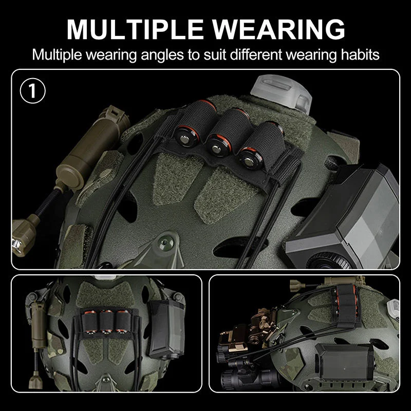 Correa elástica casco táctico Cordura para baterías - imagen 3