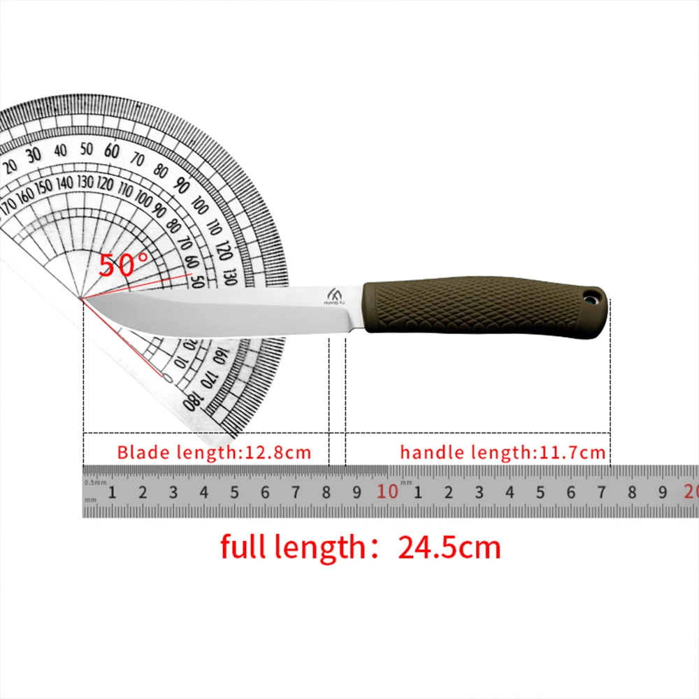 Cuchillo fijo de acero para exterior con funda táctica - imagen 5