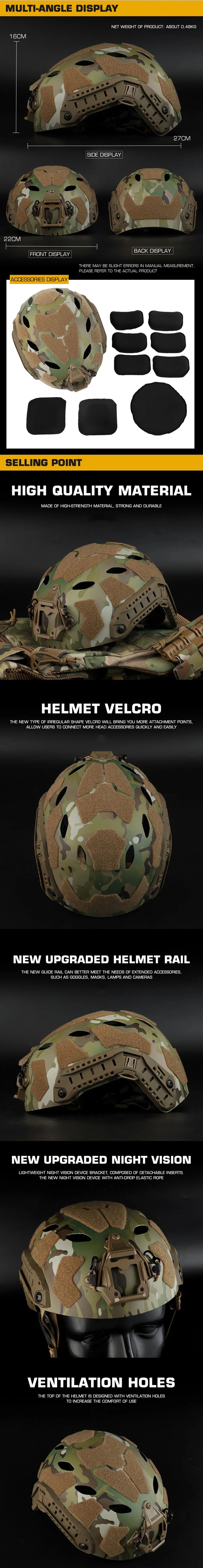 Casco táctico vista frontal