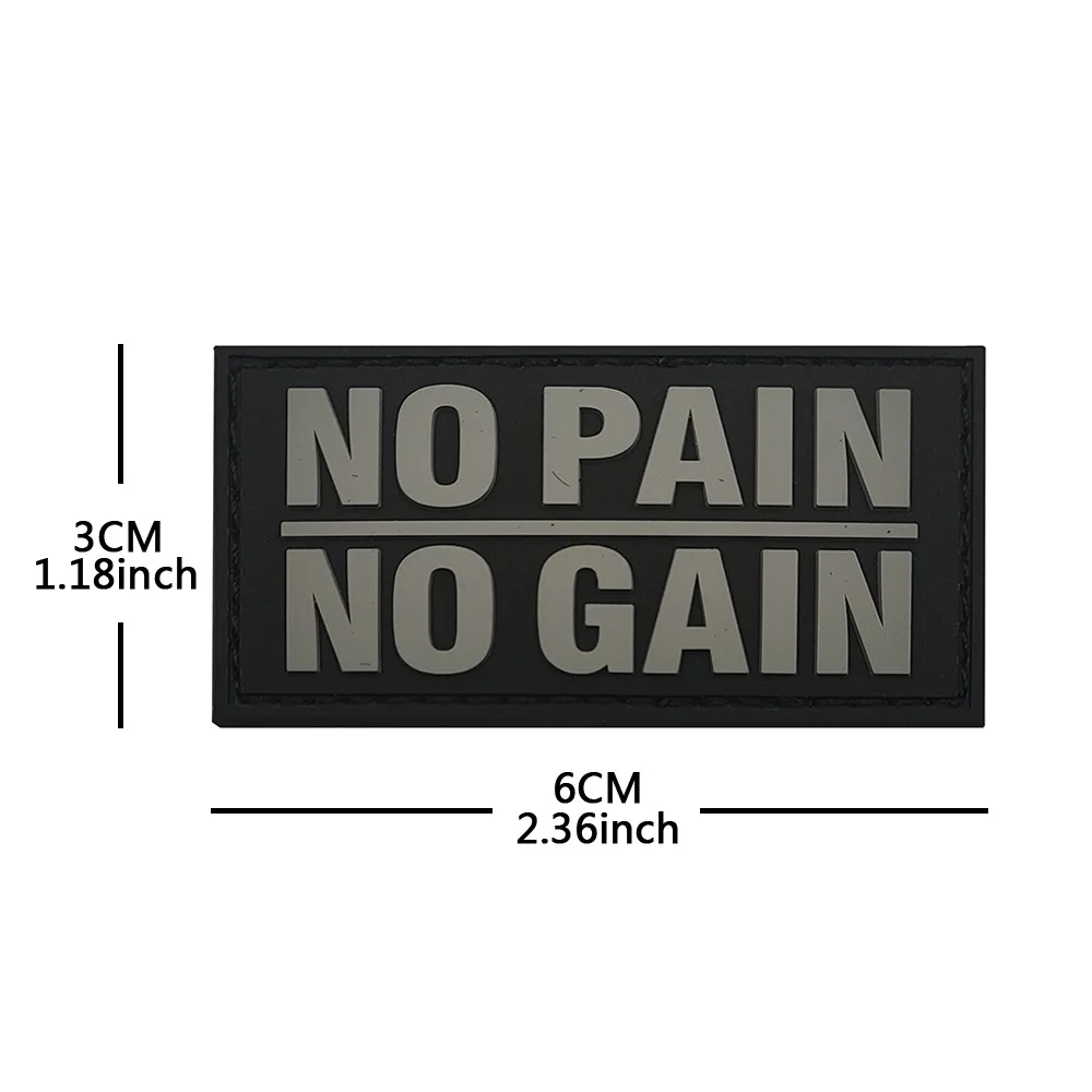 Parche PVC bordado «Sin dolor no hay ganancia» con gancho y bucle - imagen 4