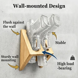 Soporte de pared para pistolas de madera con ranura