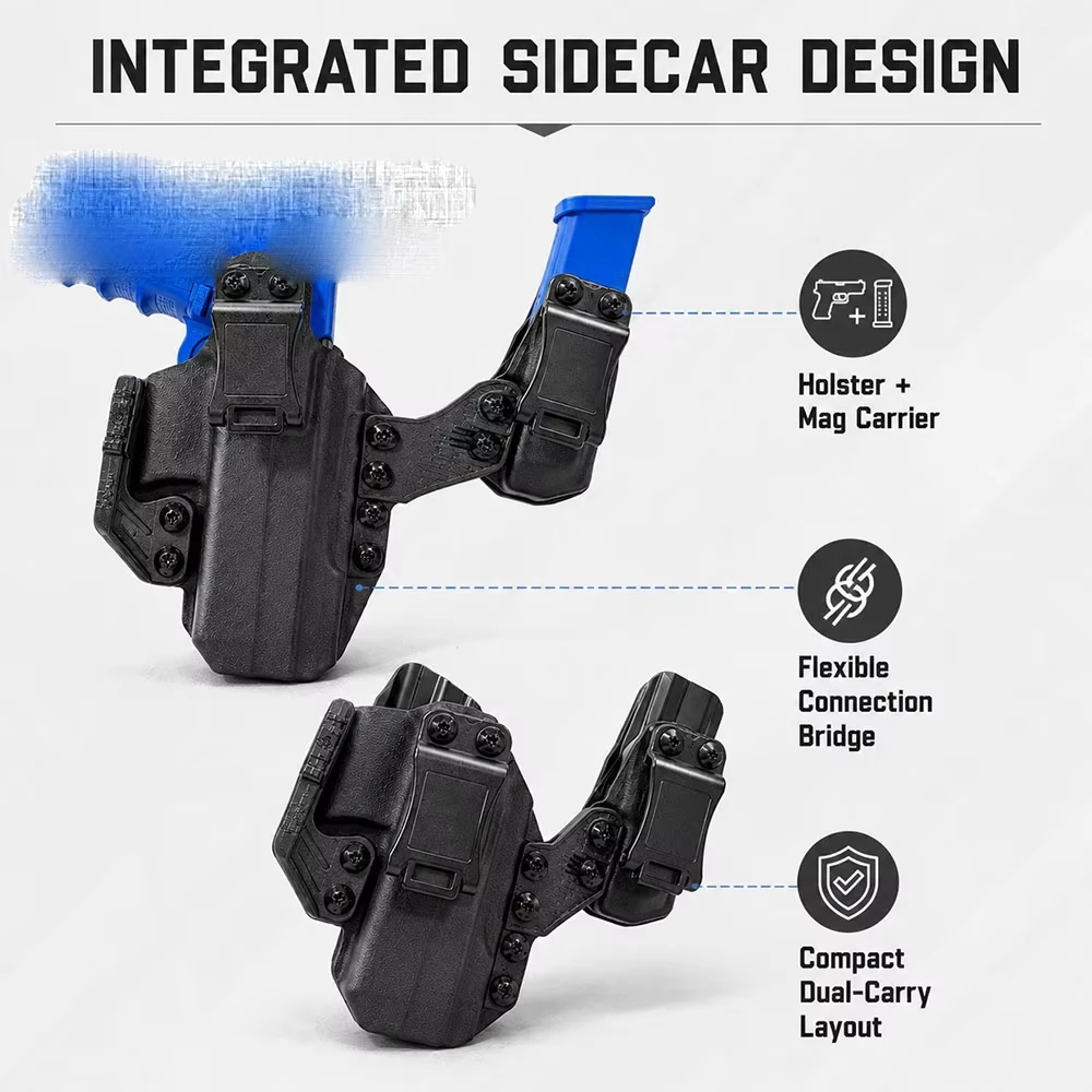 Funda táctica IWB oculta con clip y portacargador para pistola - imagen 5