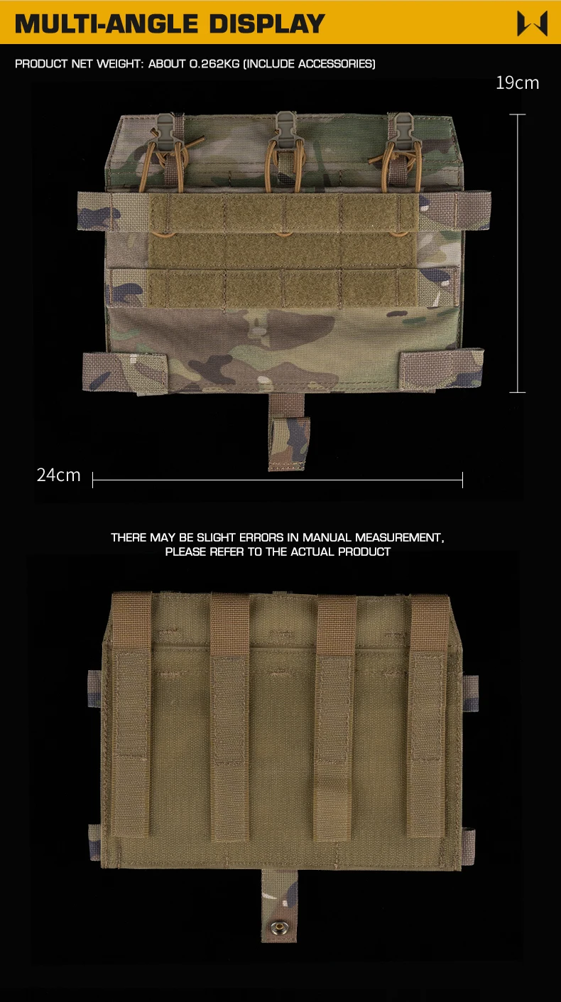 Detalle de construcción en Cordura y panel MOLLE