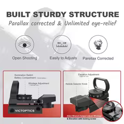 Vicoptics Mira holográfica punto rojo colimador réflex para rifle
