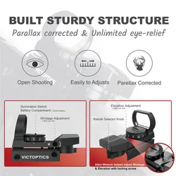 Vicoptics Mira holográfica punto rojo colimador réflex para rifle