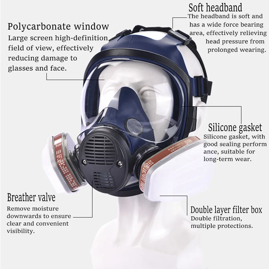 Mascarilla respiratoria A8 facial completa reutilizable para pintura - imagen 2