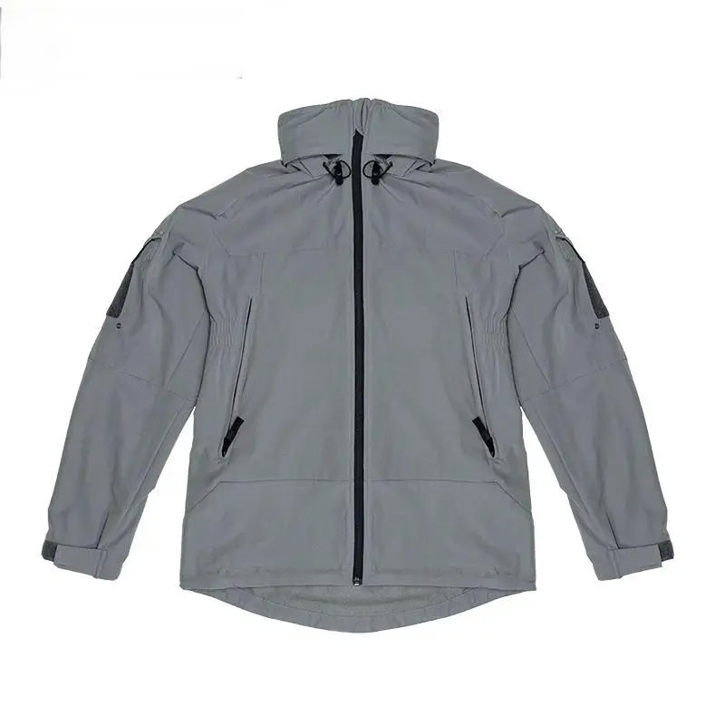 Chaqueta cortavientos táctica con capucha nailon concha suave