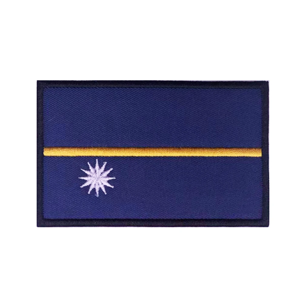 Parche bordado bandera de Nauru militar con velcro para brazalete