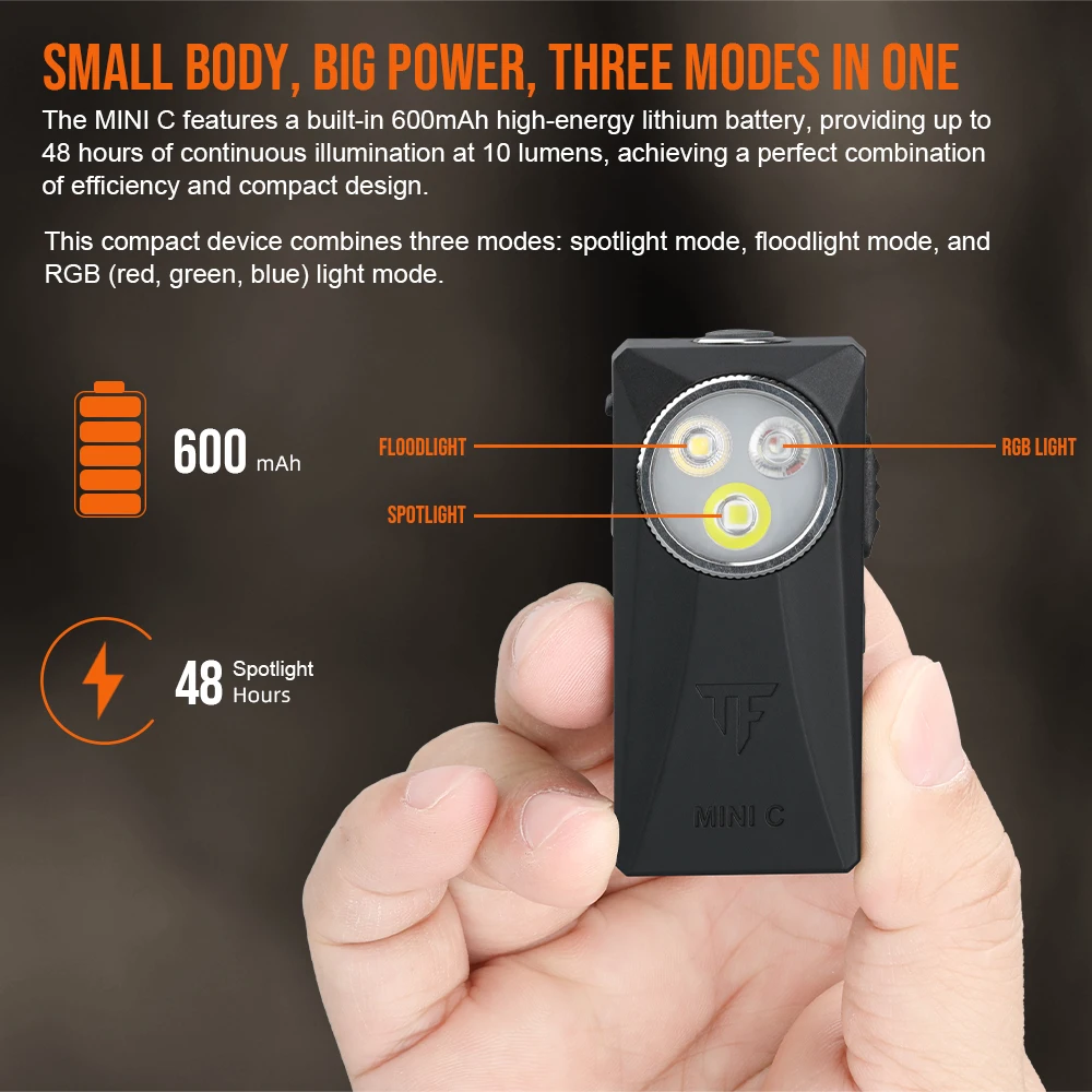 Trustfire MINIC linterna recargable USB táctica de bolsillo con clip - imagen 3