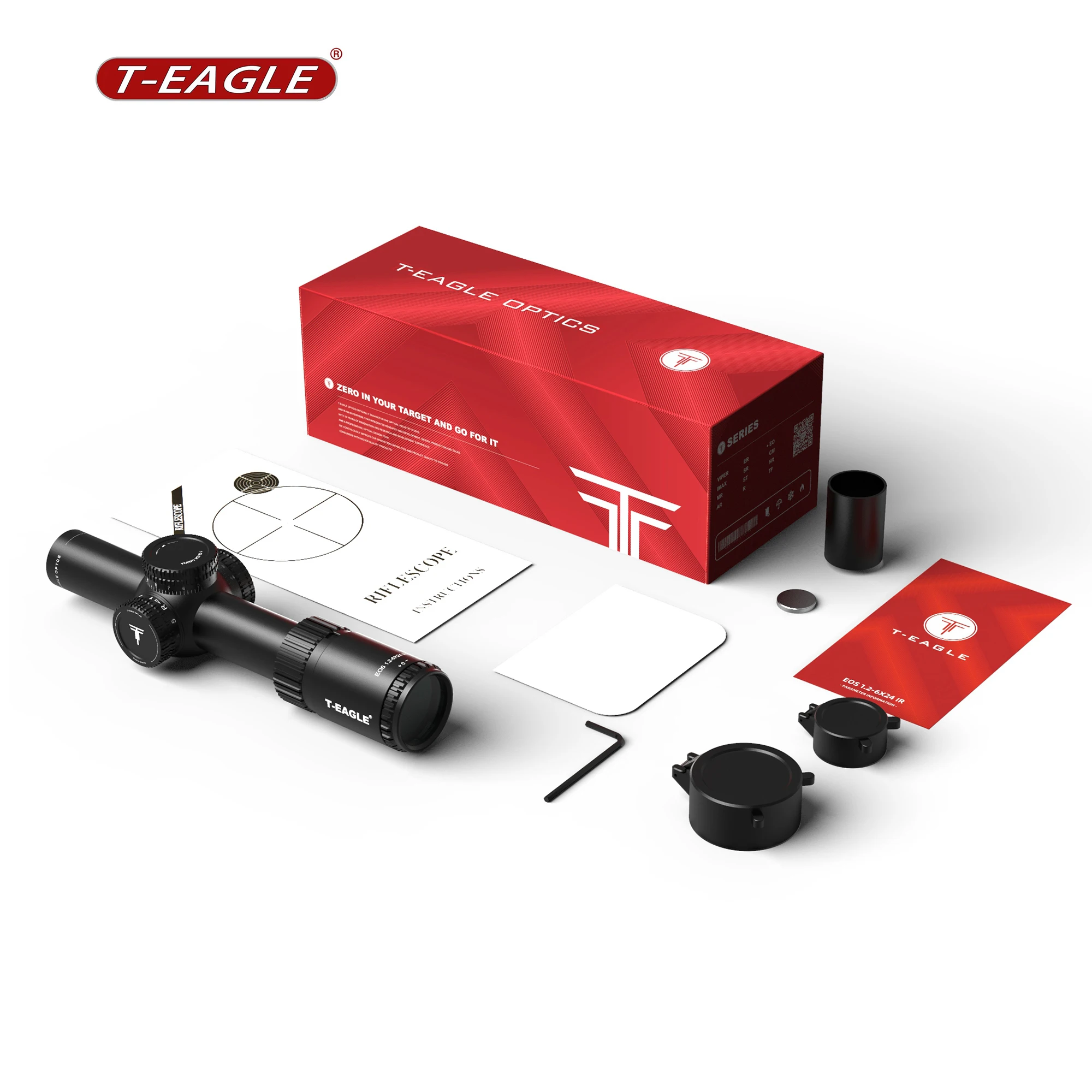 T-EAGLE EOS mira telescópica táctica con luz roja y verde para rifle - imagen 5