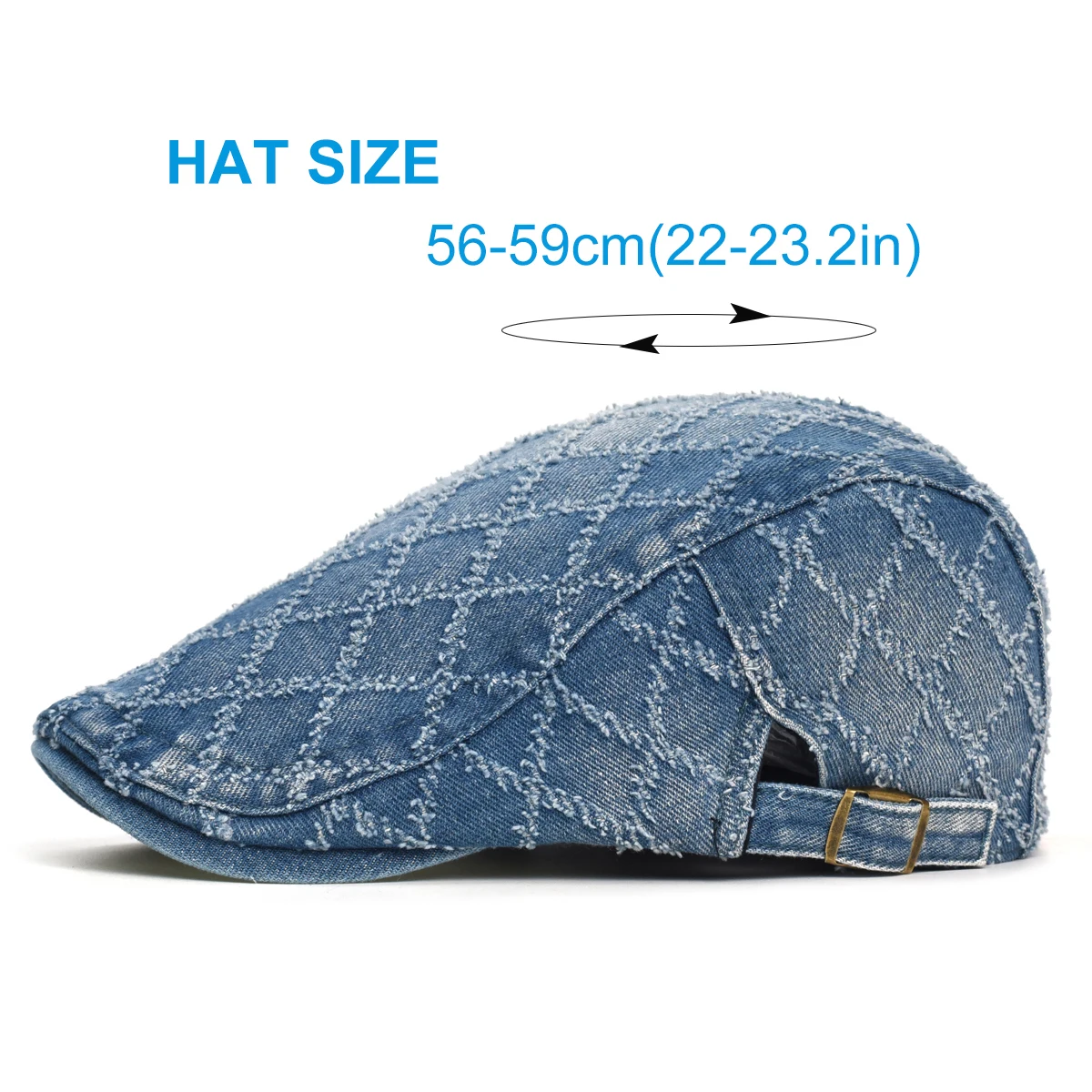 Gorra vaquera estilo boina celosía lavada desgastada con visera - imagen 5