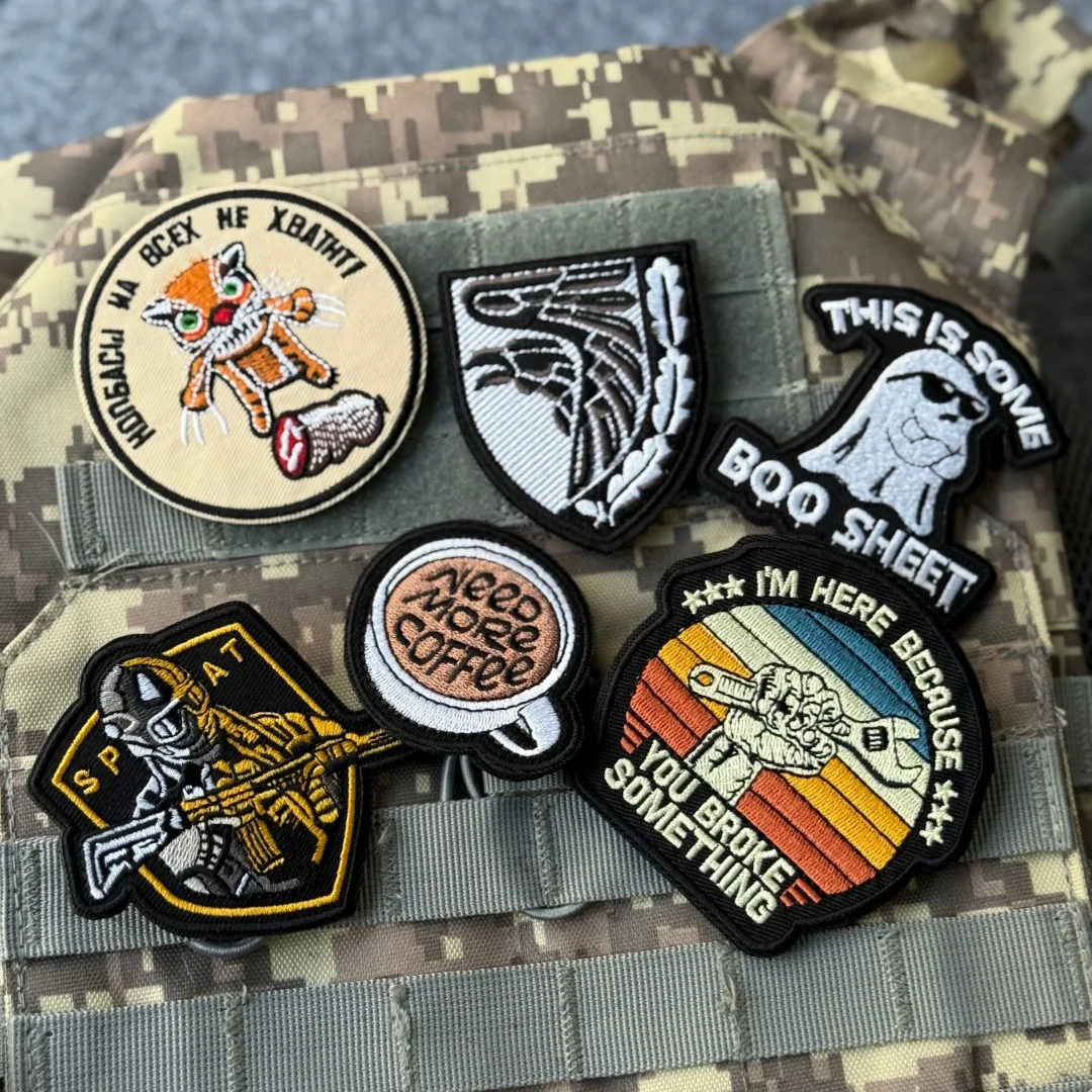 Parche táctico bordado águila voladora para mochila militar con gancho - imagen 5