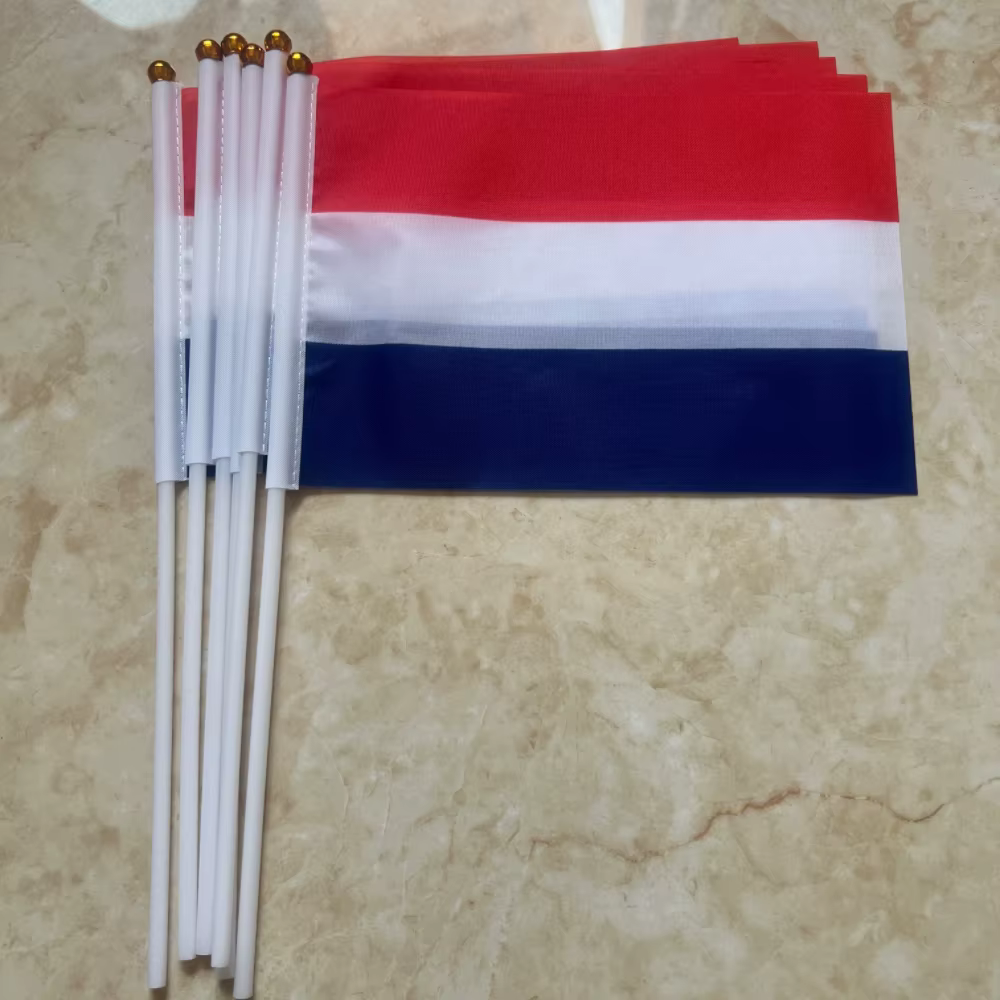 Bandera holandesa de mano poliéster con mástil - imagen 4