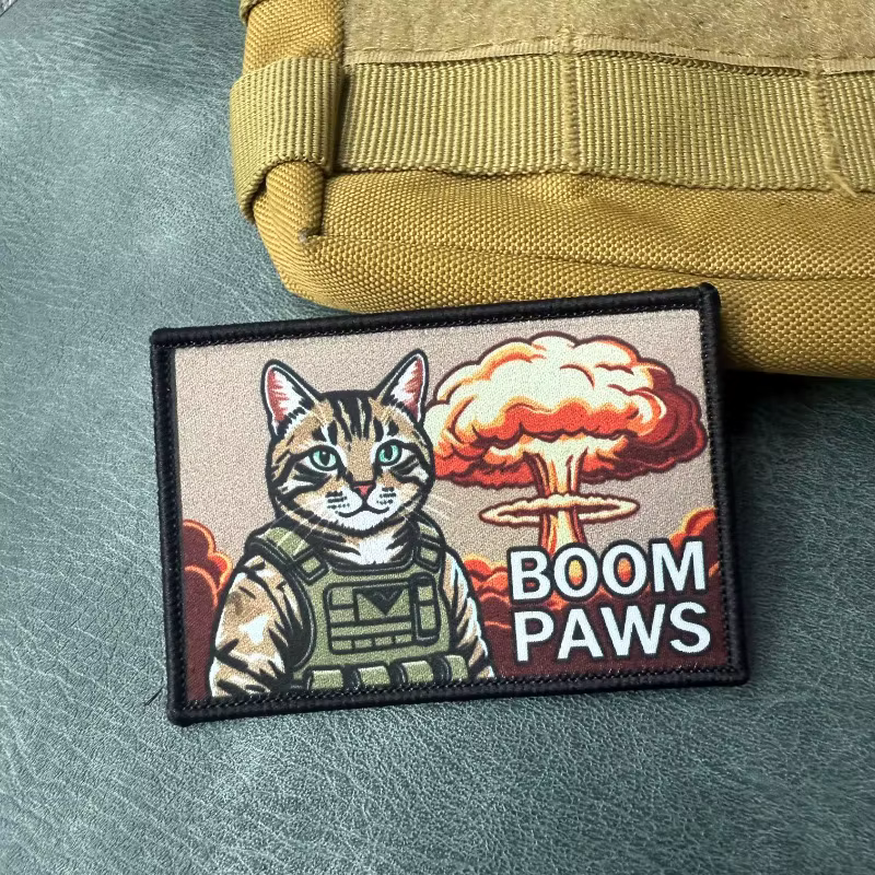 Parche táctico gato con gancho y bucle para mochila, chaleco - imagen 3