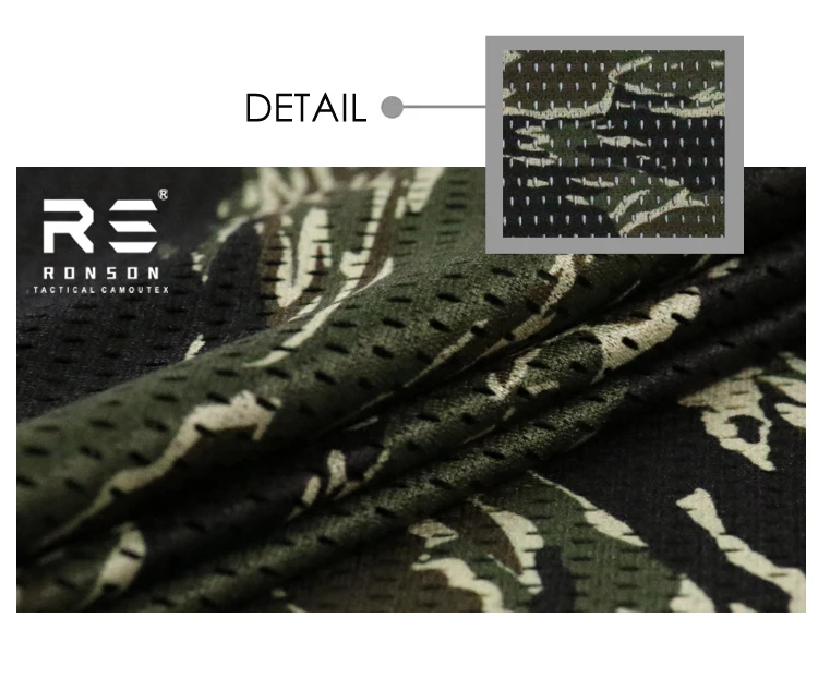 Detalle del camuflaje y la textura tipo malla