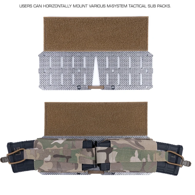 Panel adaptador MOLLE extendido con plataforma y velcro para chaleco - imagen 5
